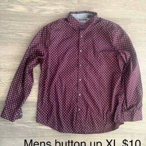 Maroon Patterned Men's Shirt